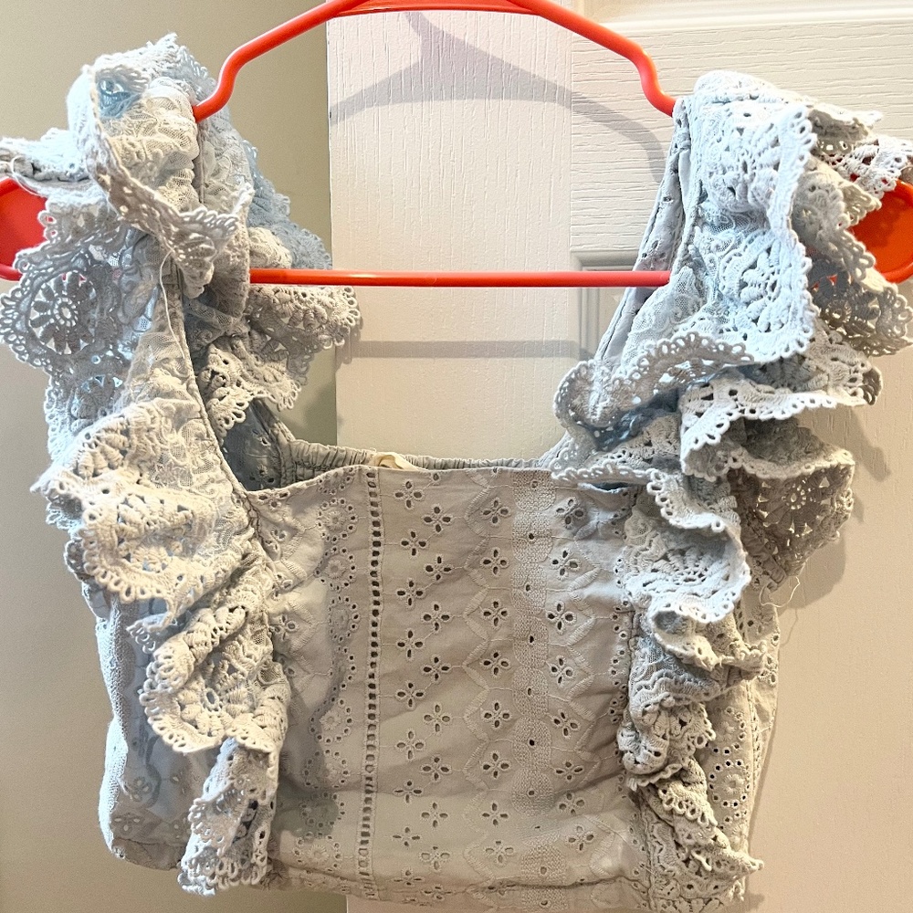 Blue Off the Shoulders Top From Altar'd State